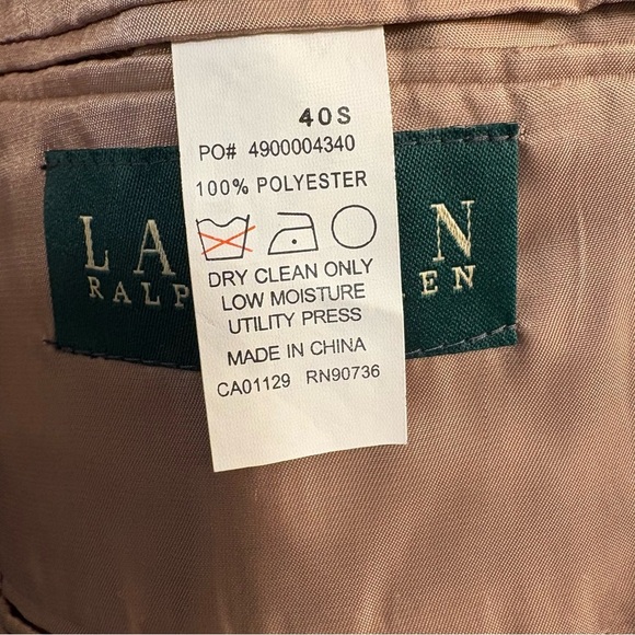 Lauren By Ralph Lauren Brown Suede Polyester Blazer Jacket Sport Coat Men's 40S - Picture 6 of 8